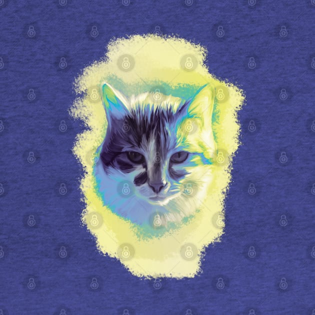 I Am a Ray of Sunshine blue Cat by Czajnikolandia